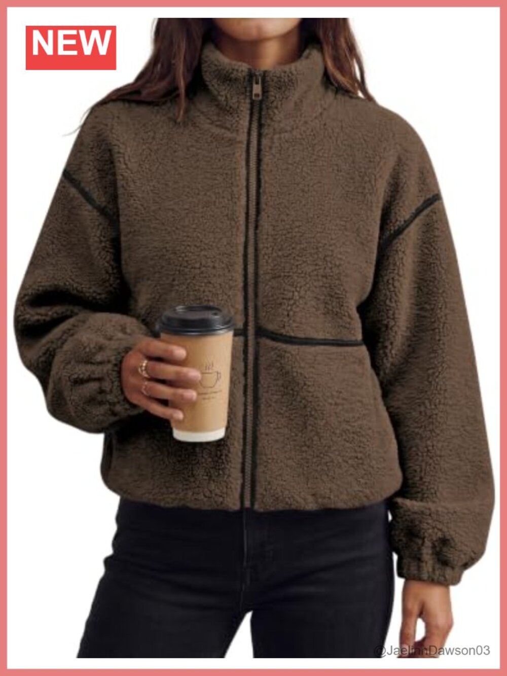 Sherpa Fleece Jacket Women Oversized Zip Up Warm Winter Coat
